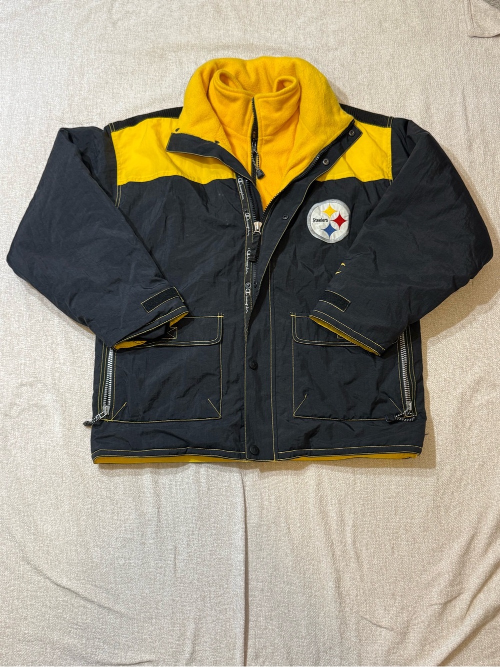 Vintage 90s Champion Pittsburgh Steelers Jacket L NFL Gorpcore Streetwear